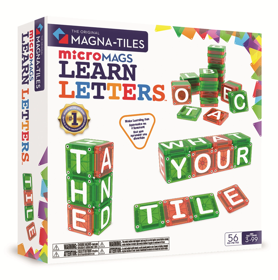 Magna-tiles magnetická stavebnice microMAGS LEARN Letters 56 dílků