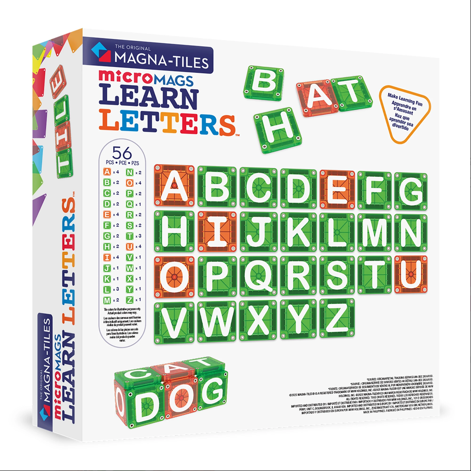 Magna-tiles magnetická stavebnice microMAGS LEARN Letters 56 dílků - Obrázek 9